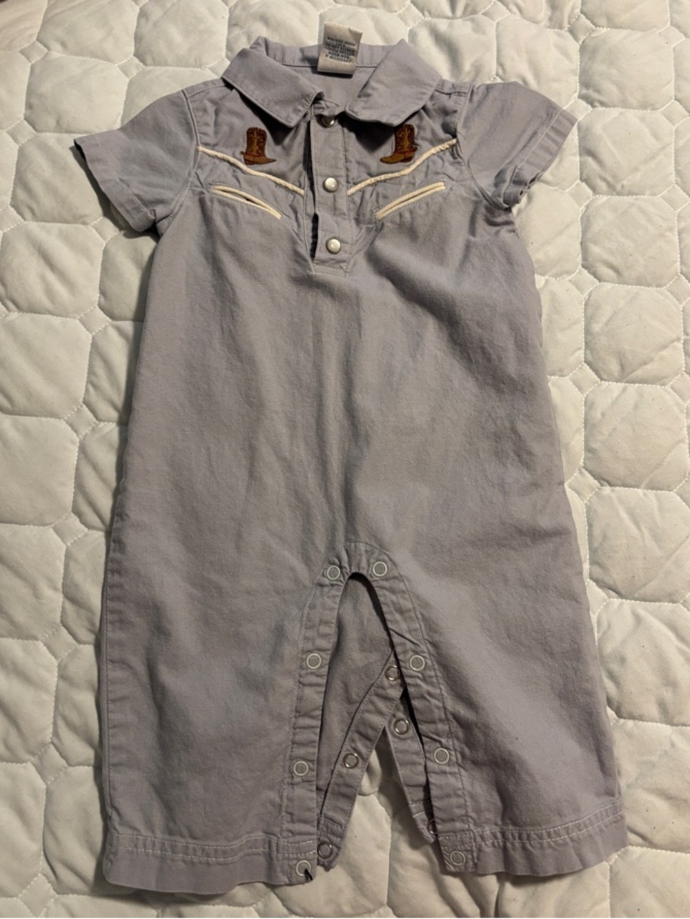 Gymboree Light Lavender Short-Sleeve Romper with Collar